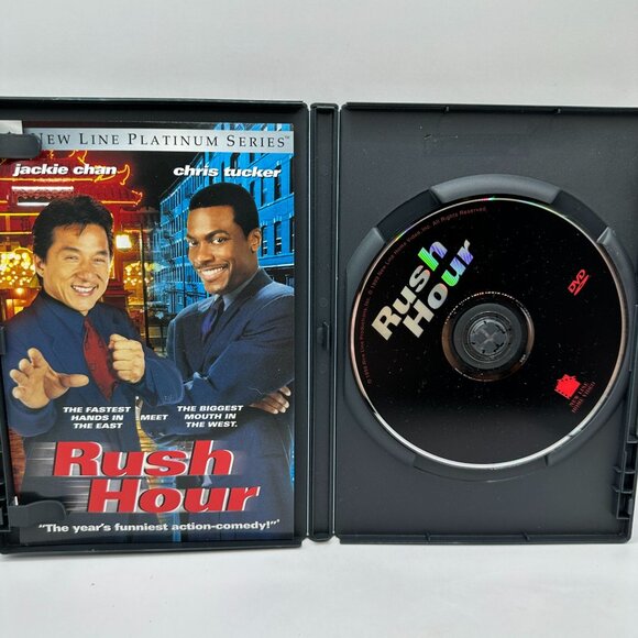 Rush Hour DVD Jackie Chan Chris Tucker New Line Platinum Comedy 1998 PG-13 - Picture 4 of 4